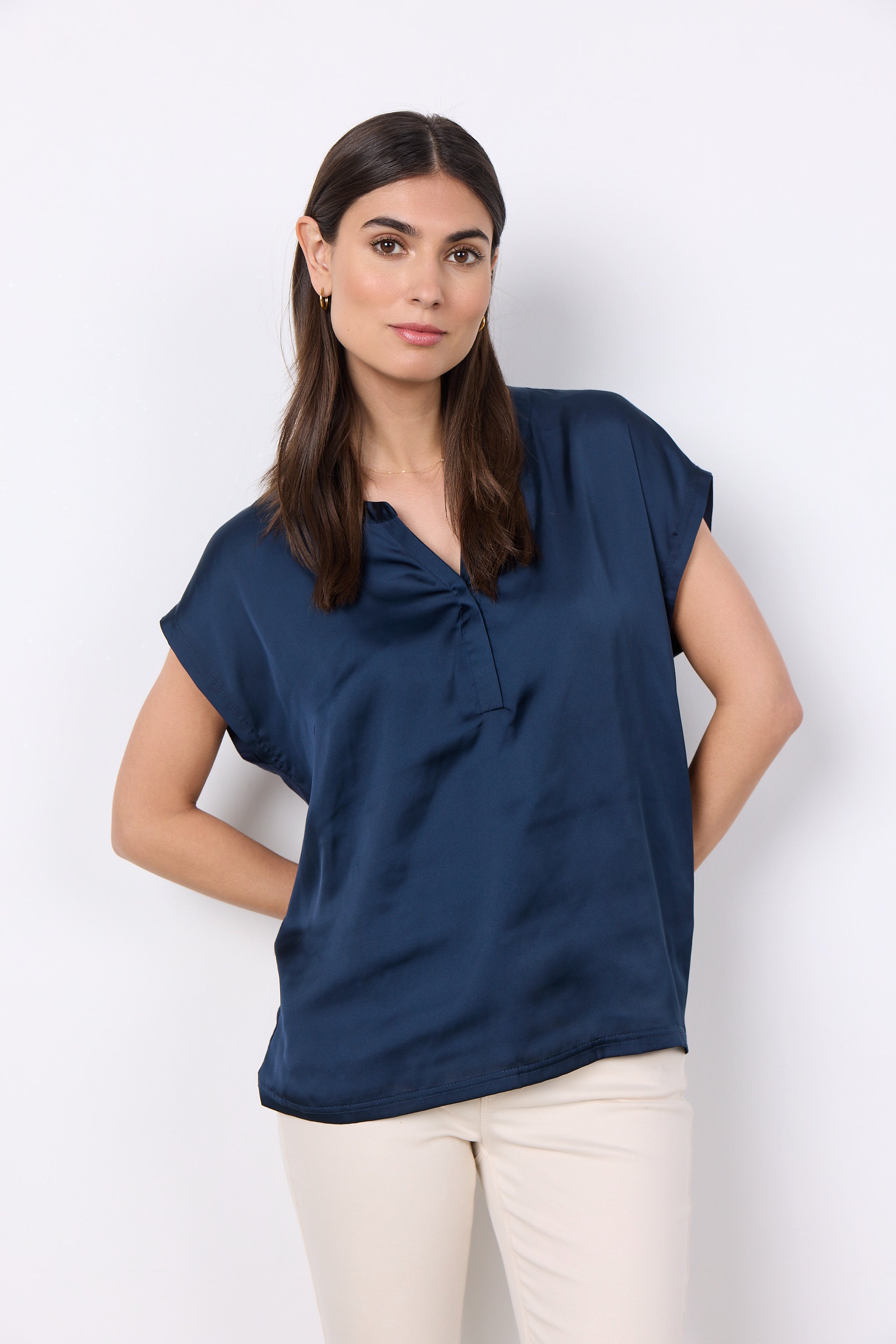 Soya Concept Thilde v neck tee Navy