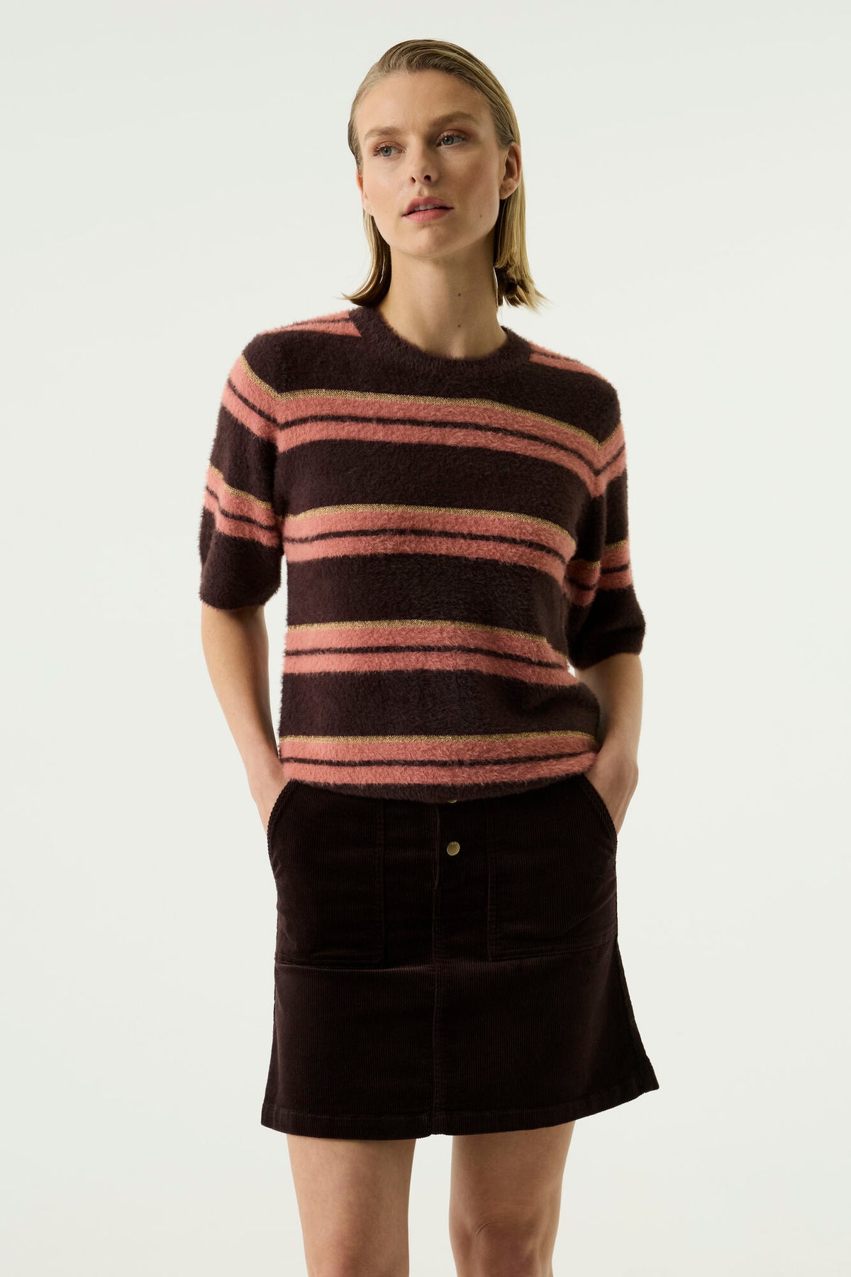 Garcia Striped Eyelash Knit