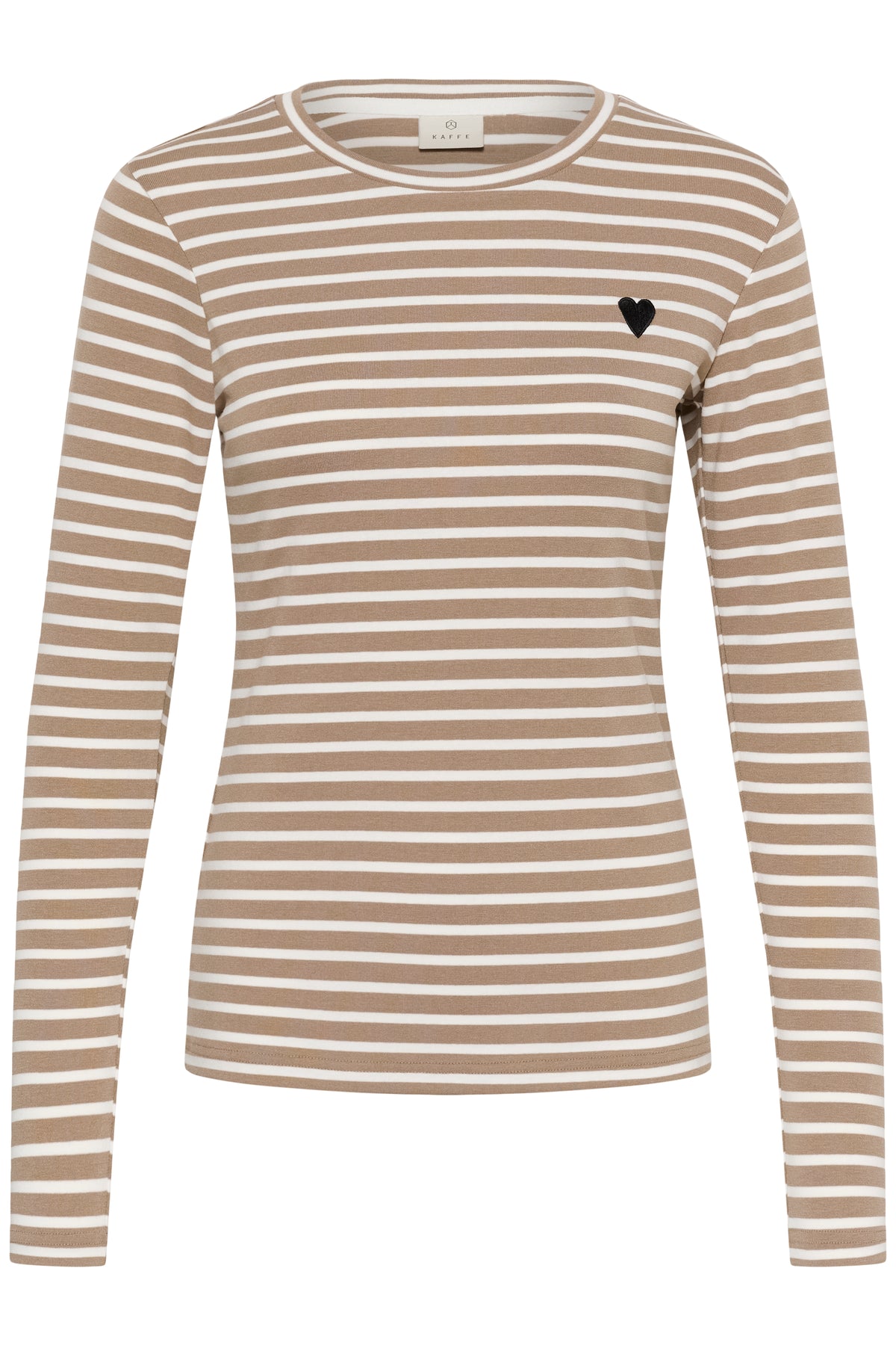 Kaffe Liddy l/s top - Taupe/Chalk
