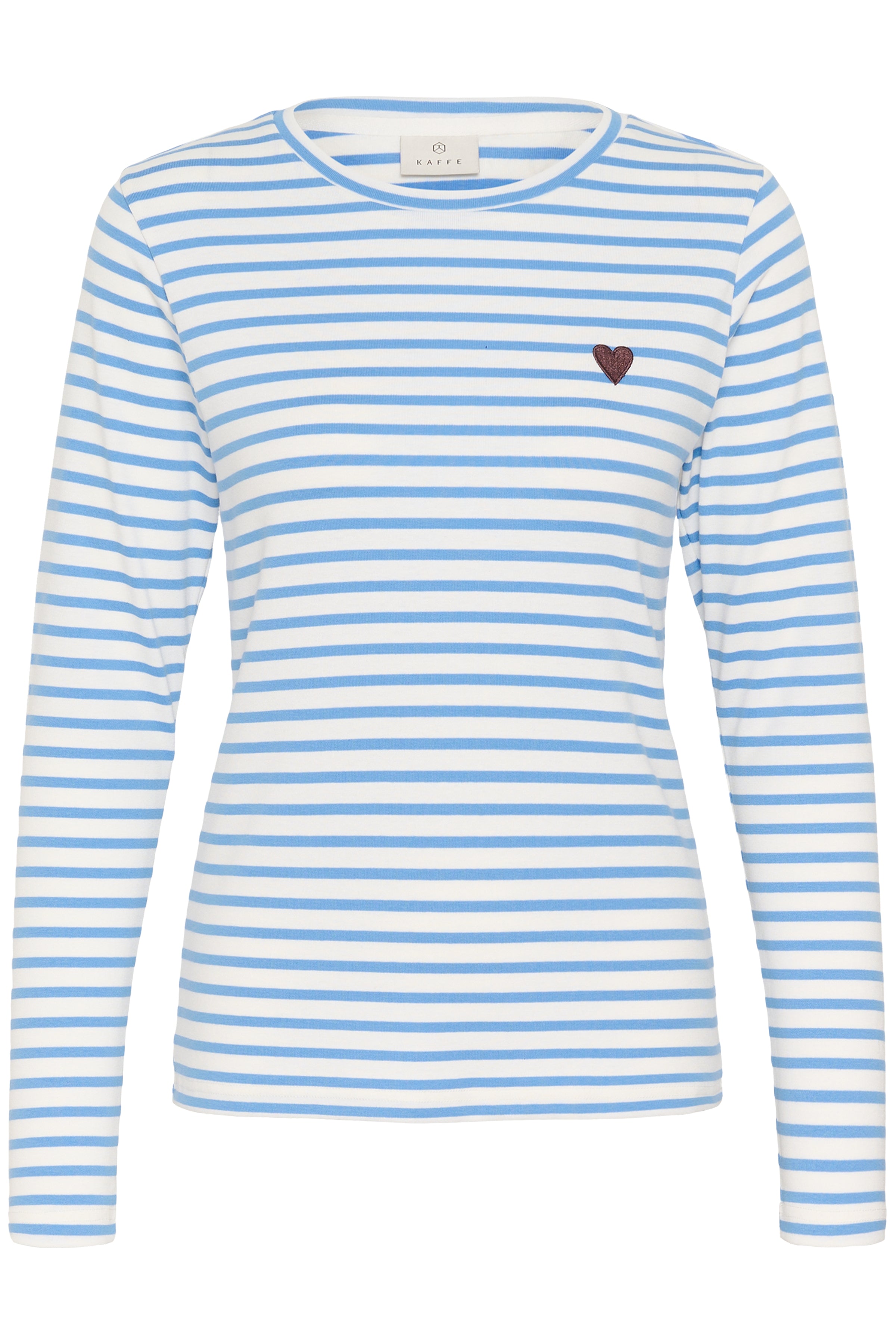 Kaffe Liddy Long Sleeve Top - Blue/White