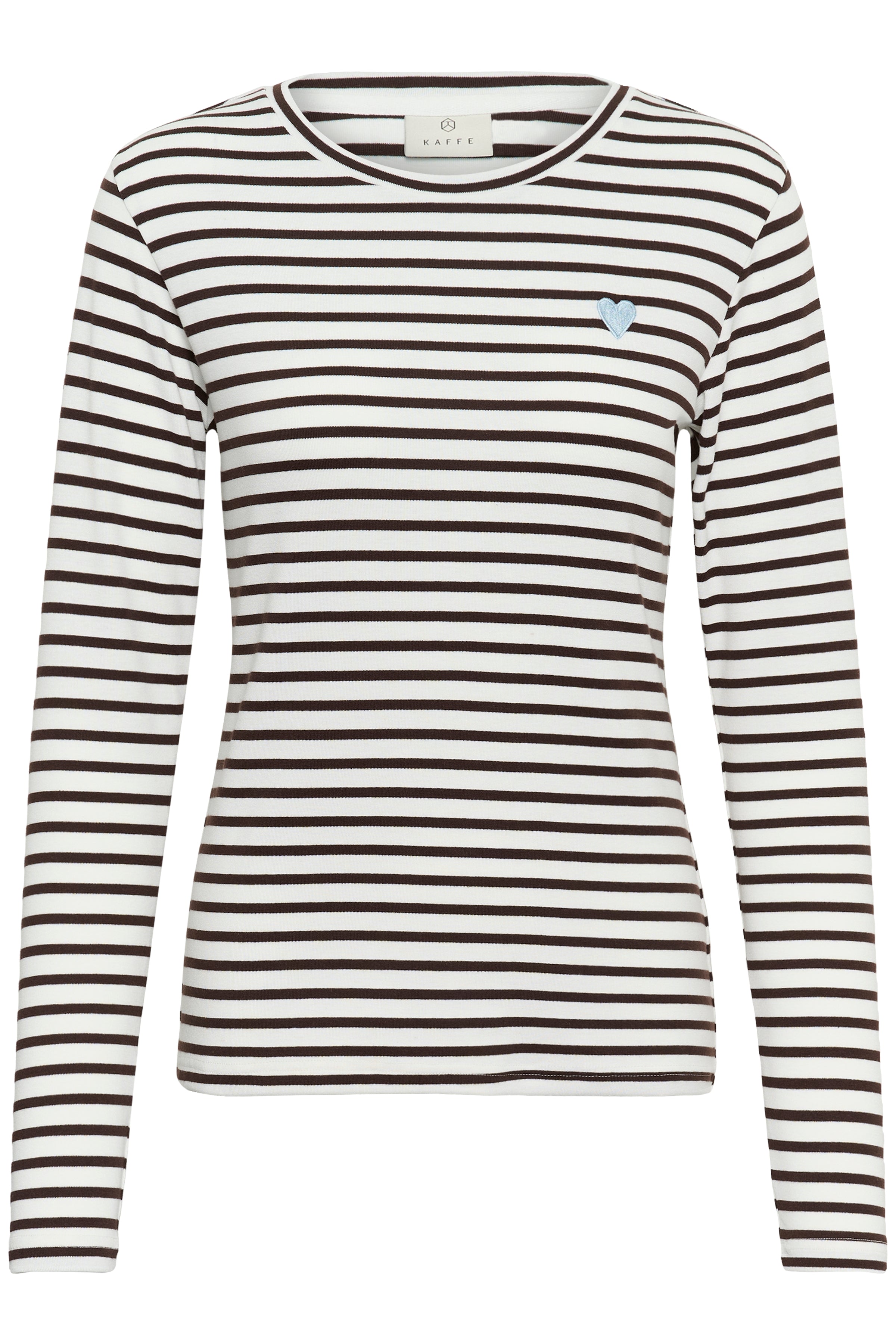 Kaffe Liddy long sleeve top - Brown/Chalk White