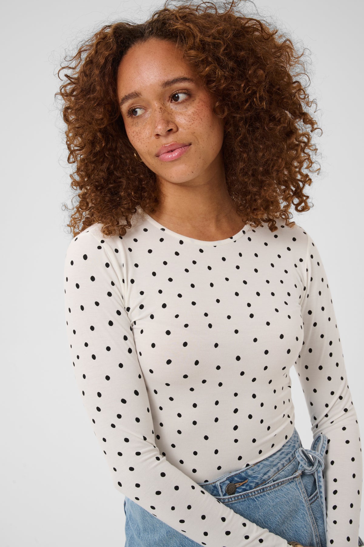 Kaffe Bella long sleeve spot T-Shirt