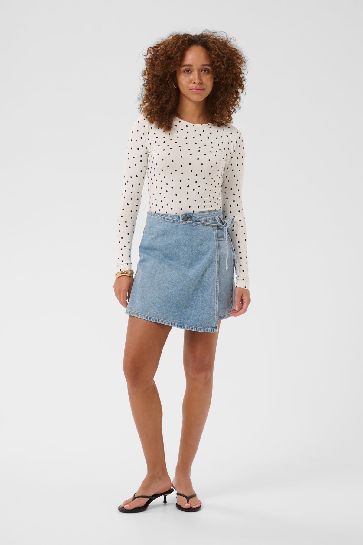 Kaffe Bella long sleeve spot T-Shirt
