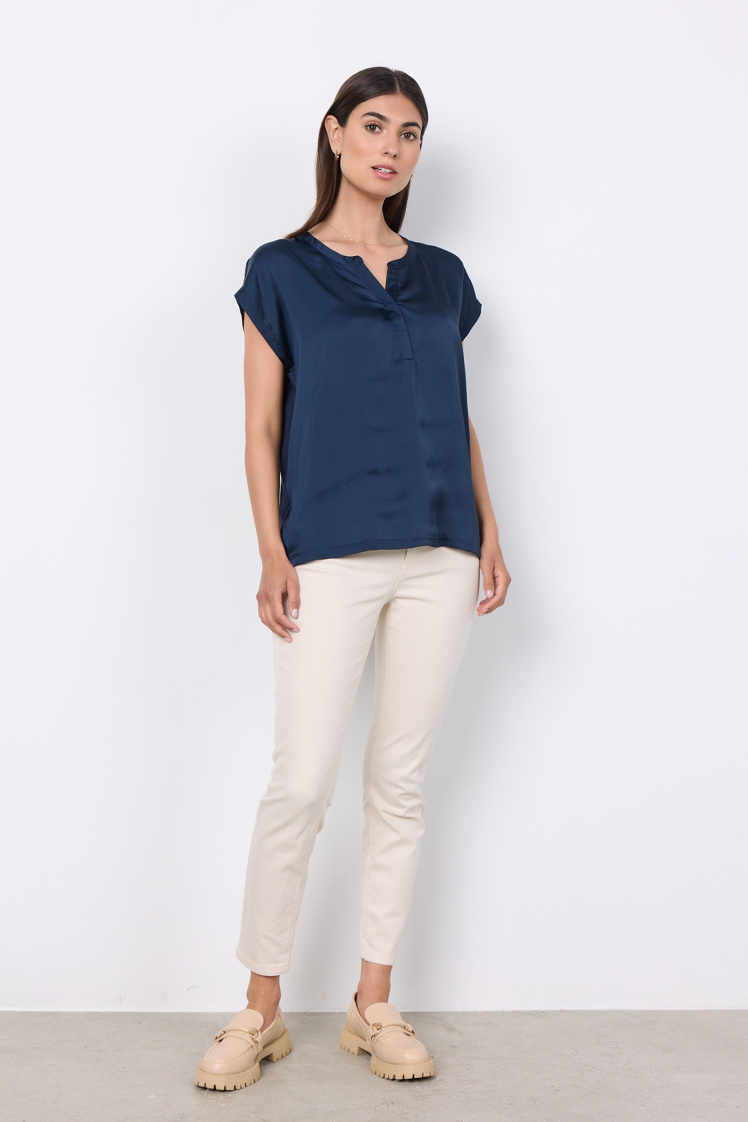 Soya Concept Thilde v neck tee Navy