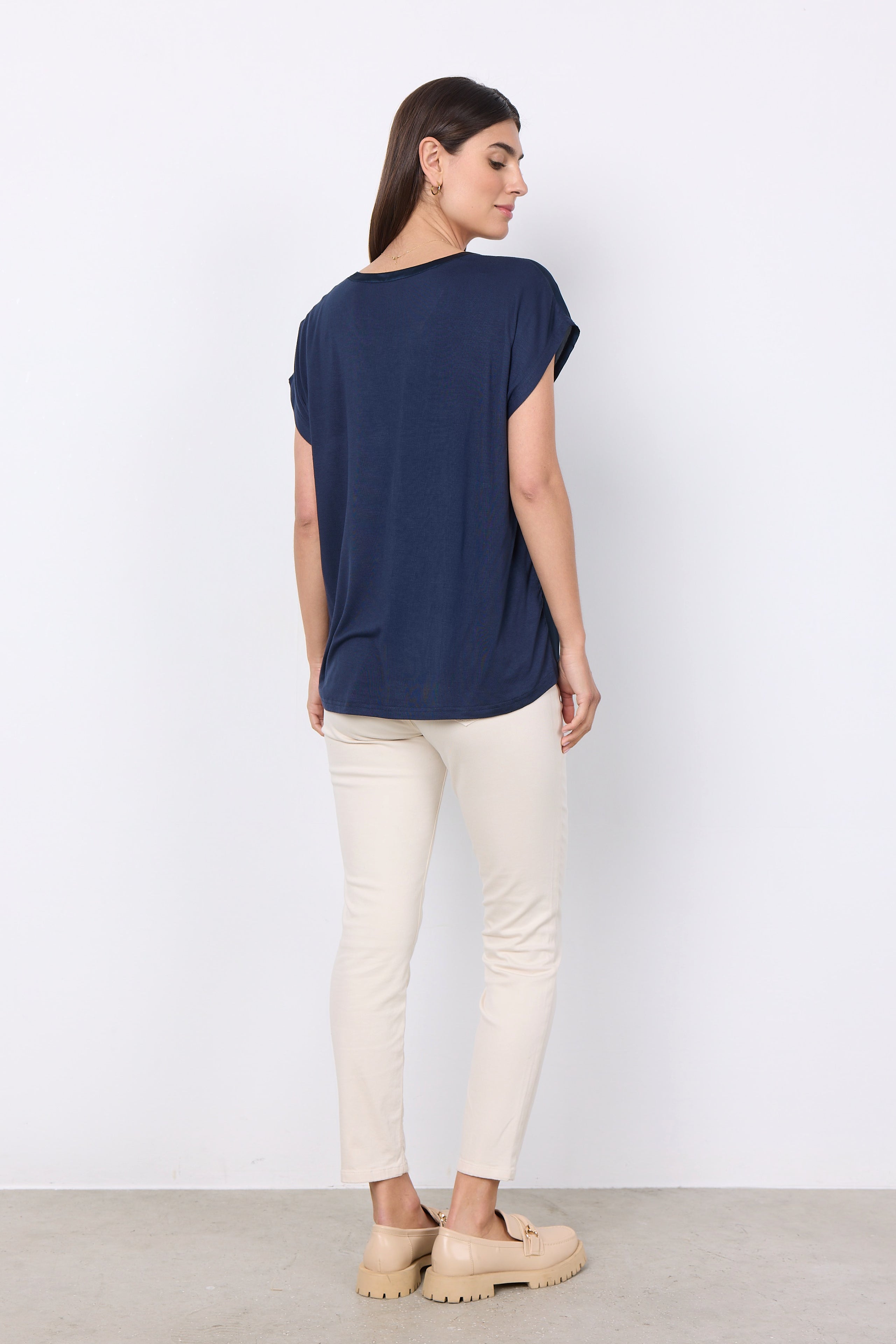 Soya Concept Thilde v neck tee Navy