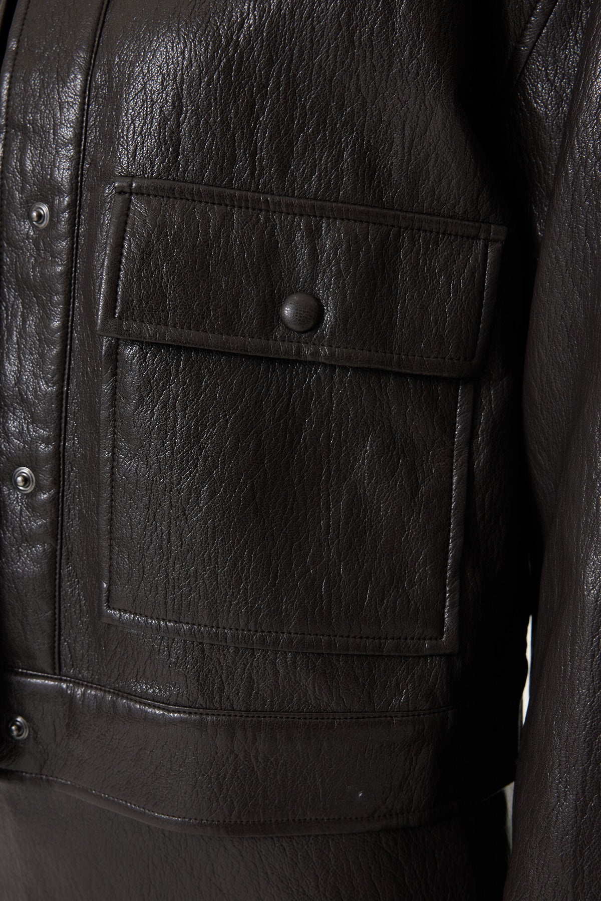 Garcia Faux Leather Jacket in Pinecone Brown W260093