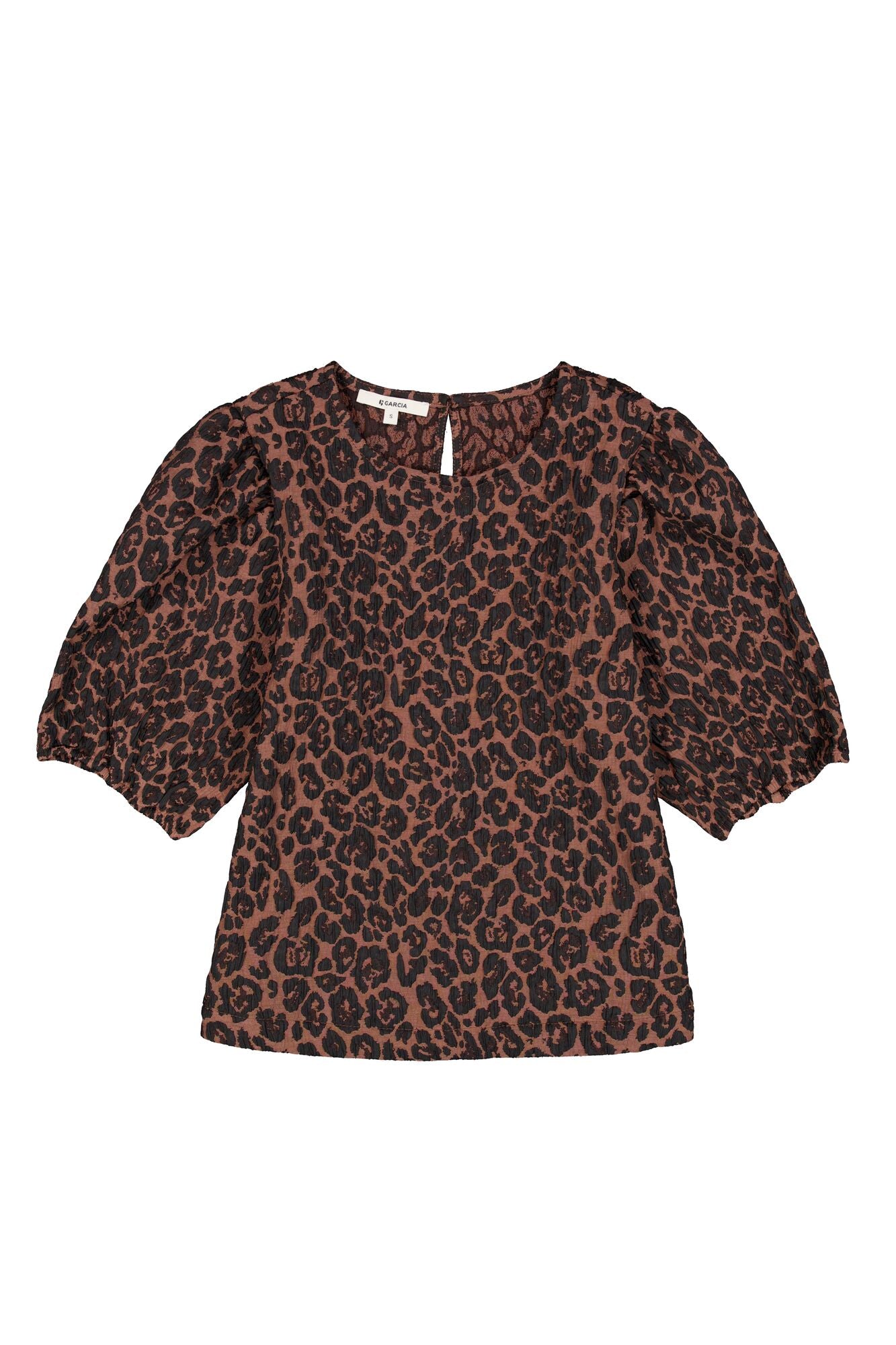 Garcia leopard puff sleeve top U260037