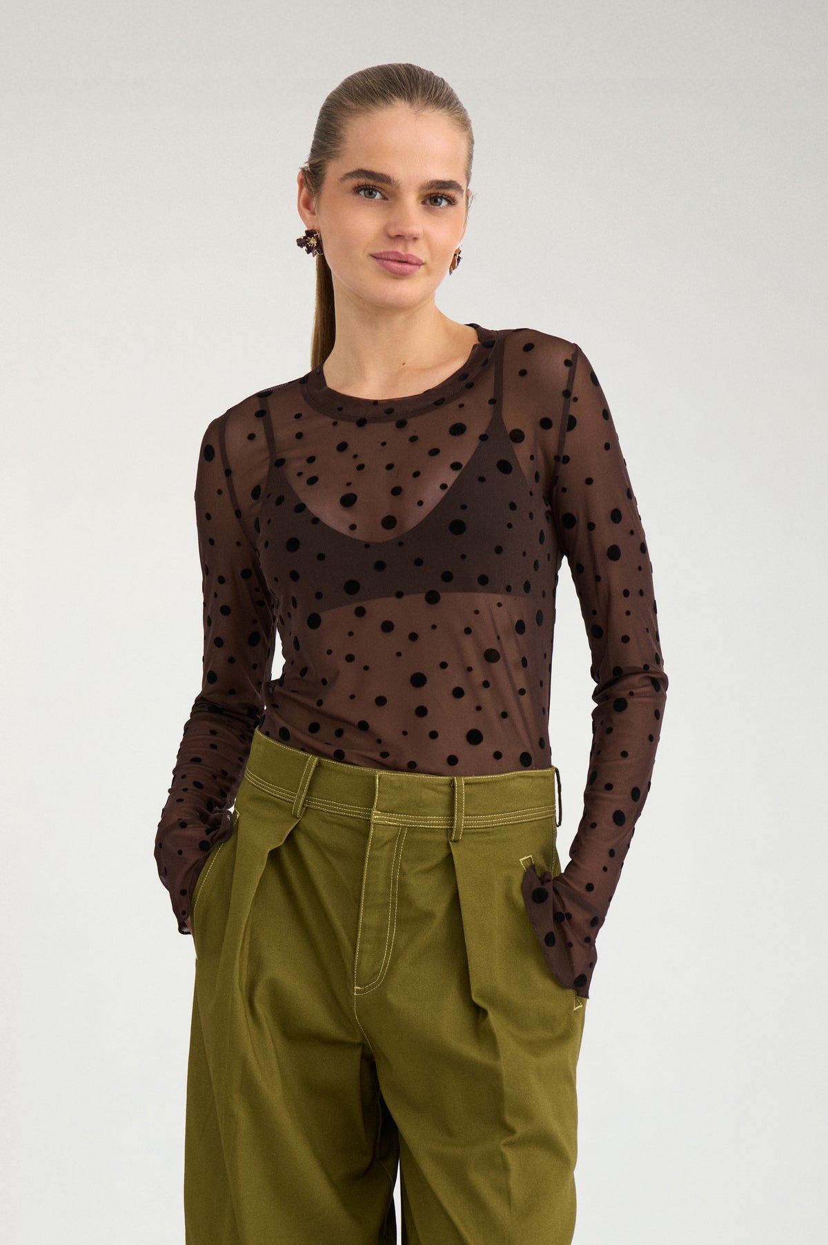 Numph NuEvita Mesh Top - Chocolate Plum